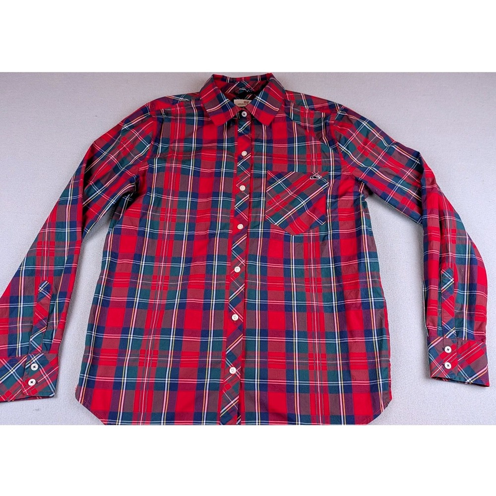 Vineyard Vines Womens Red Plaid Relaxed Button Down Shirt Size 4 Long Sleeve